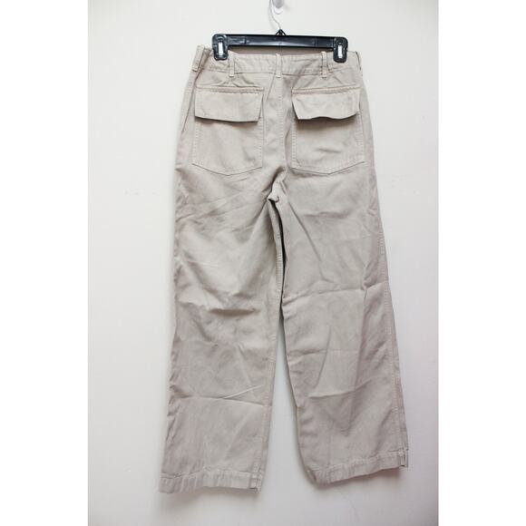 Nili Lotan Khaki Leon Boy Button Fly Straight Pants Size 4 - Picture 4 of 6